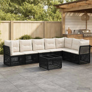 Set Divano da Giardino 8 pz Nero polyrattan 3434236