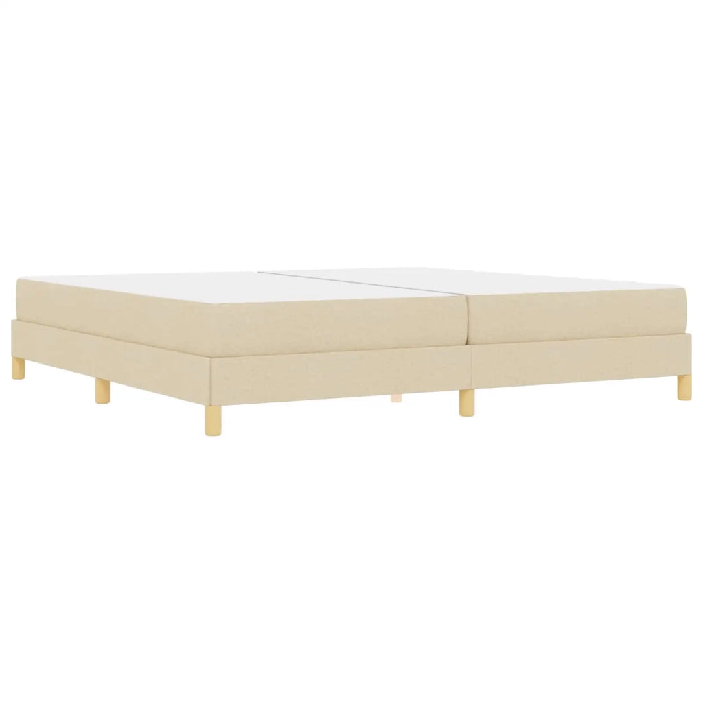 Letto a molle con materasso Crema 200 x 200 cm Tessuto 3398596