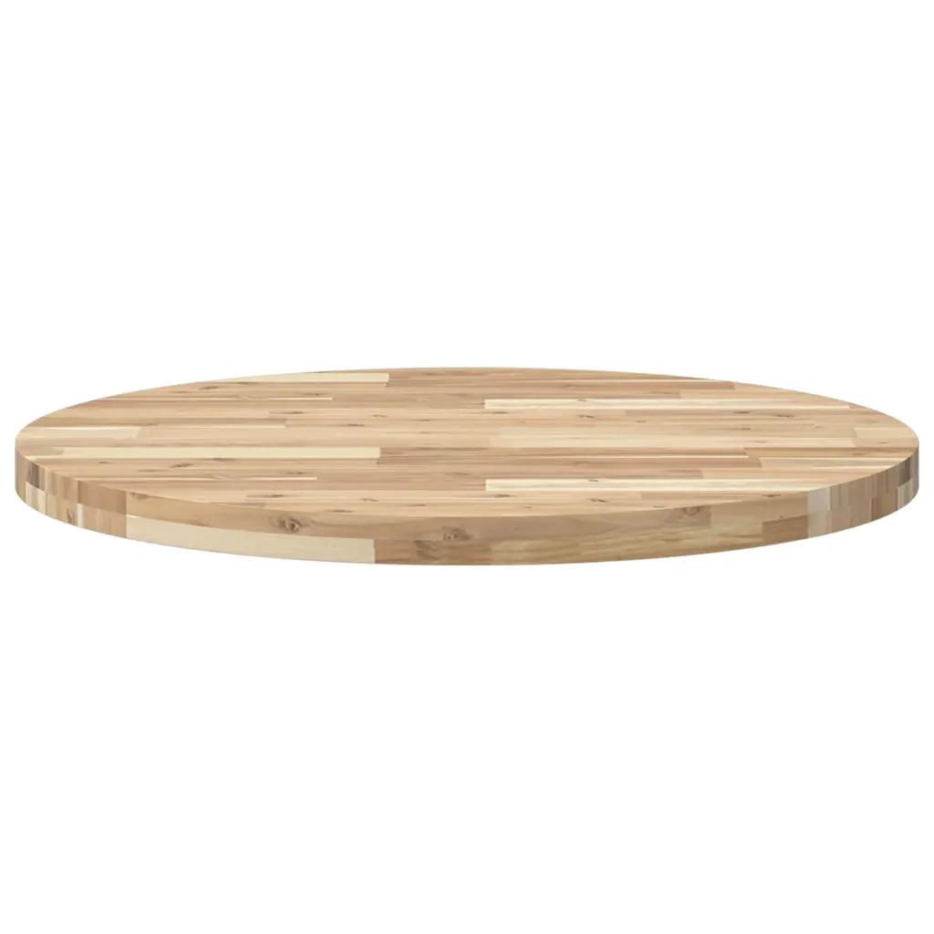 Piano Tavolo Rotondo Ã˜80x4 cm in Legno Massello di Acacia