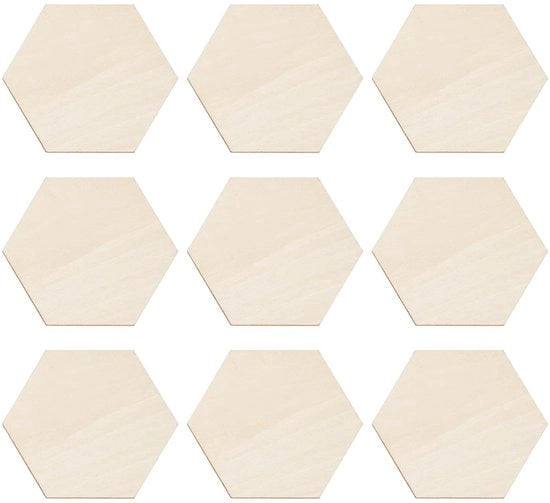 Decorazioni in Legno 100 Pezzi - Ornamenti a Sei Angoli - Decorazione Artigianale - Legno di Tilia Naturale - Decorazioni per la Casa - Resistenti e Duraturi - Decorazioni in Legno