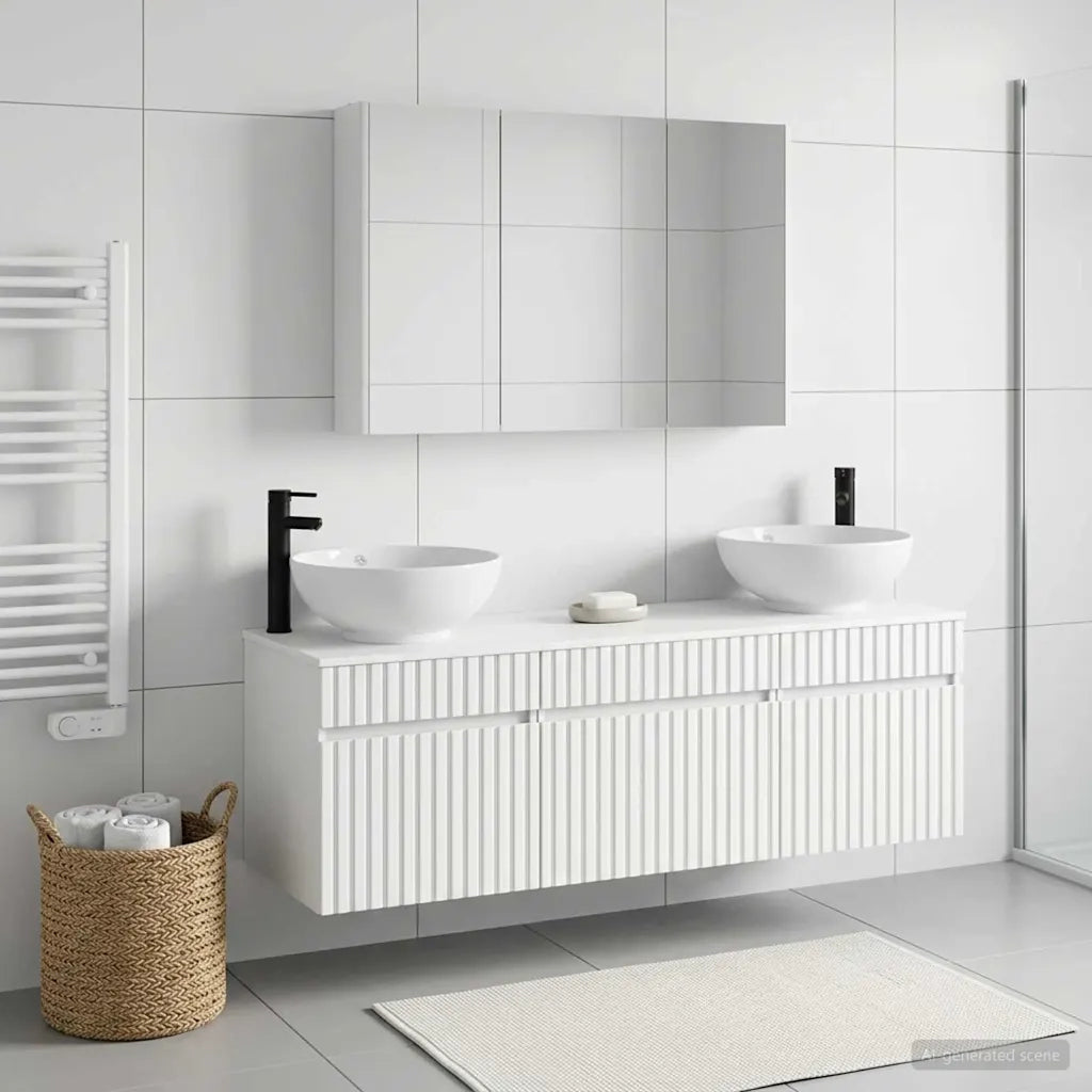 Set di Armadi da Bagno 4 pcs Bianco 103,5 x 15,5 x 70 cm 3406623