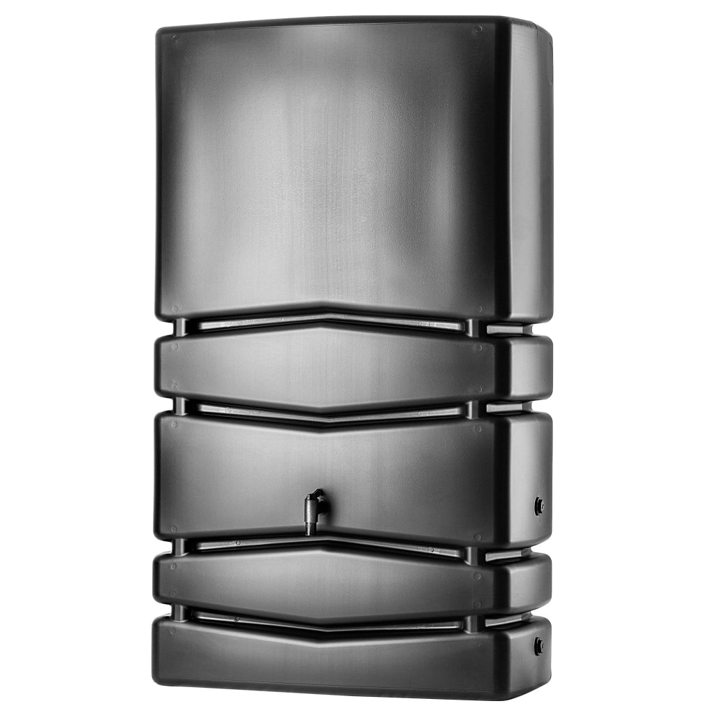 Serbatoio per acqua piovana KADAX da 350 litri, barile per acqua piovana con rubinetto, per la raccolta dell'acqua piovana dalla grondaia.