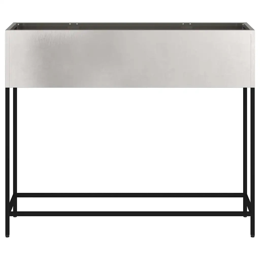 Fioriere | Cassetta per fiori | Vaso da Giardino Rialzato Argento 100 x 26 x 82 cm