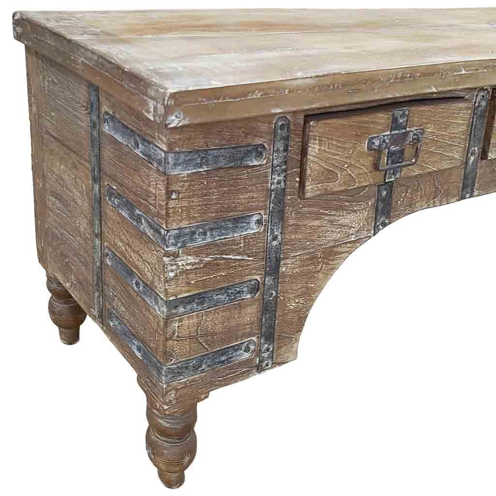 Mobile basso artigianale in legno 165-175x45x57h cm