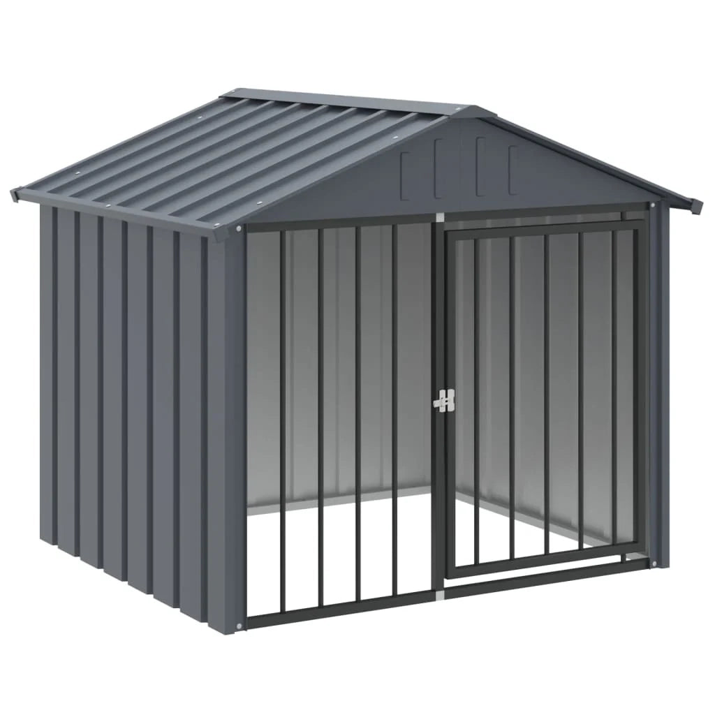 Cuccia per cani con tetto 117 x 103 x 102 cm acciaio zincato nero 02_0043514