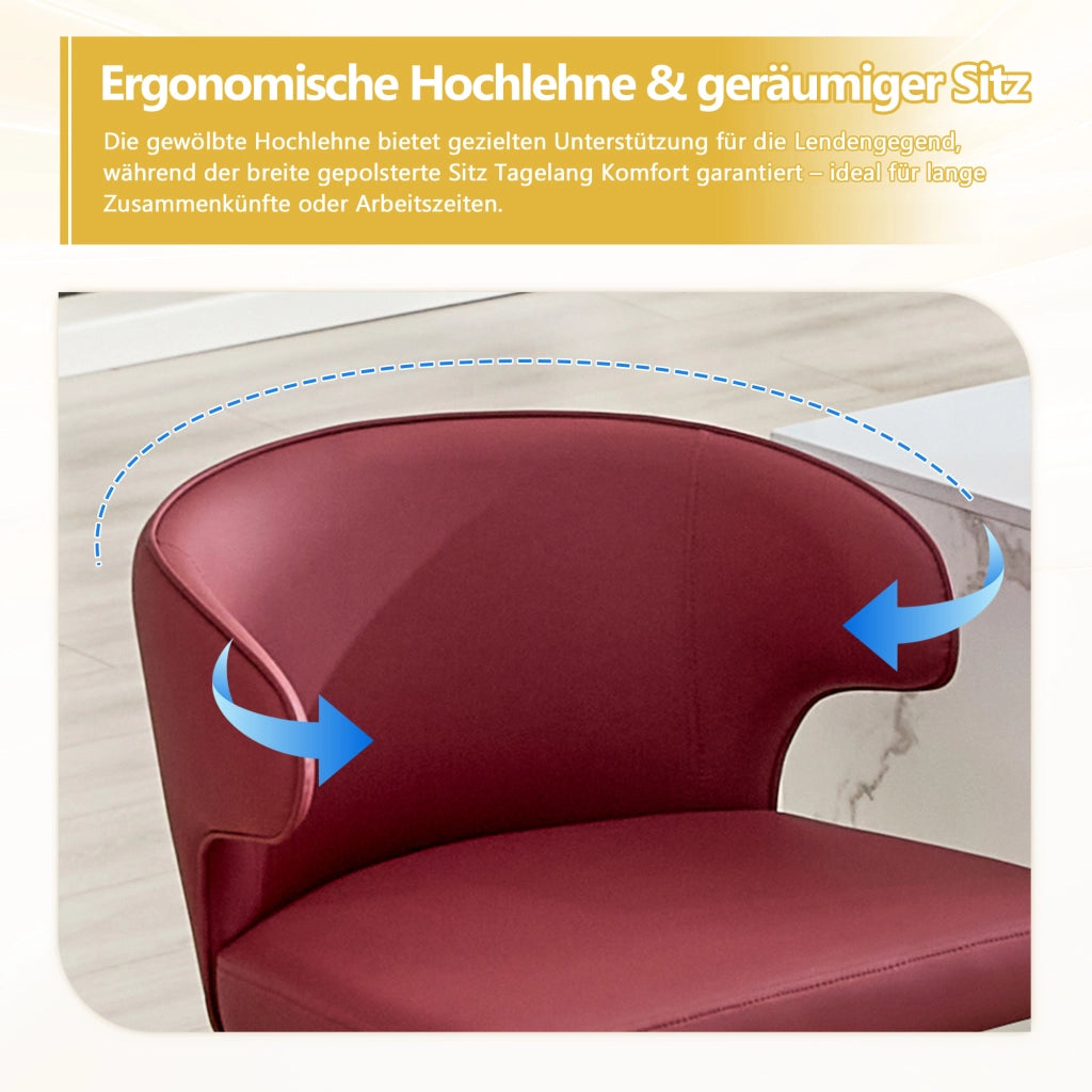 SGABELLO DA BAR Girevole Regolabile 85-110 cm Rosso PU