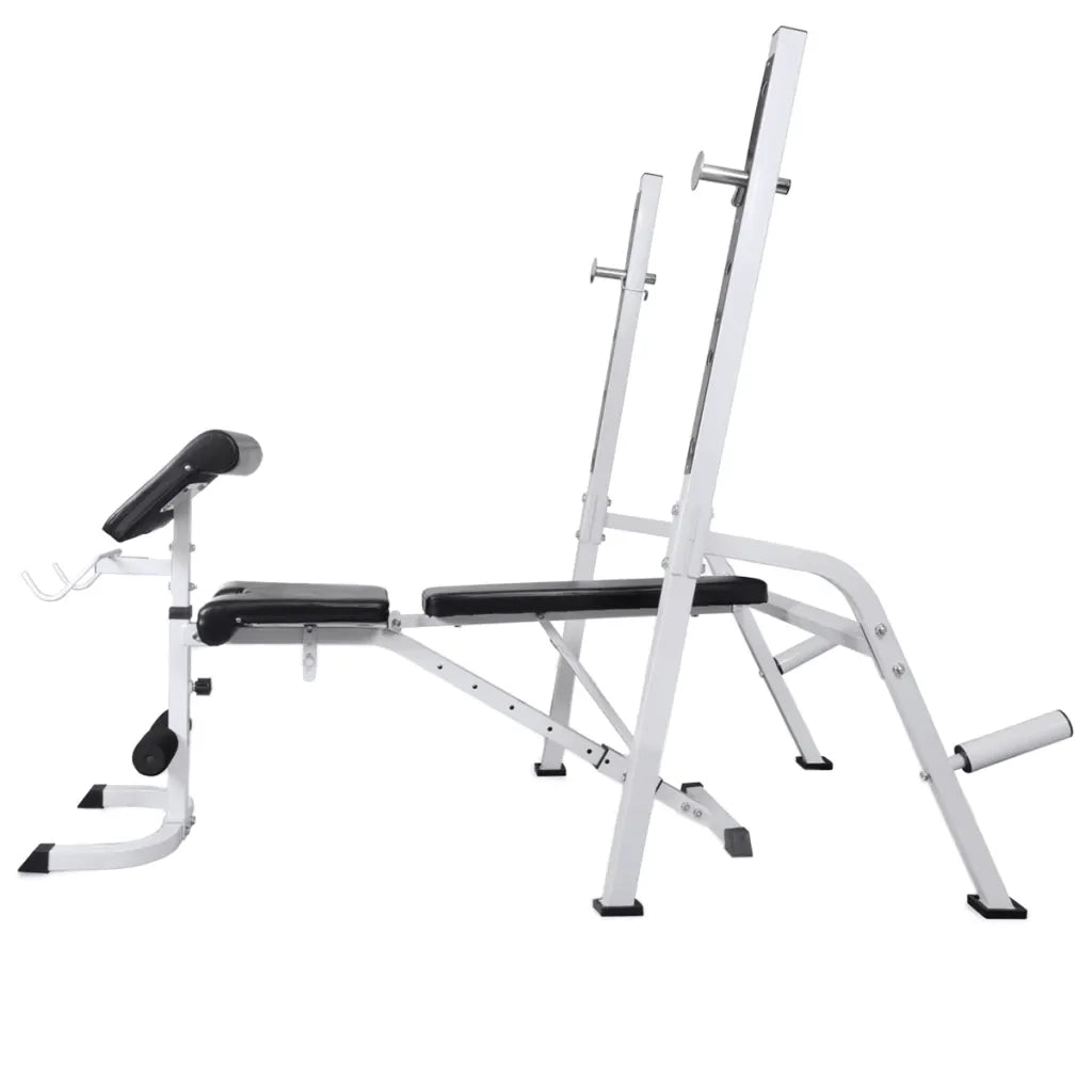 Panca-Sgabello Multifunzione con Bilanciere e Set di Manubri 60,5 kg 611716
