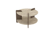 Tavolino in legno "Oalla" 70 x 70 x 45 cm - Travertino