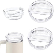Kit di 2 coperchi trasparenti in materiale sicuro per l'alimentazione per tazza termica - Coperchio protettivo per tazza di acqua frizzante - Coperchio di ricambio per tazza di viaggio