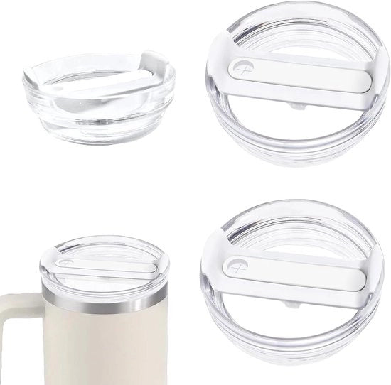 Kit di 2 coperchi trasparenti in materiale sicuro per l'alimentazione per tazza termica - Coperchio protettivo per tazza di acqua frizzante - Coperchio di ricambio per tazza di viaggio