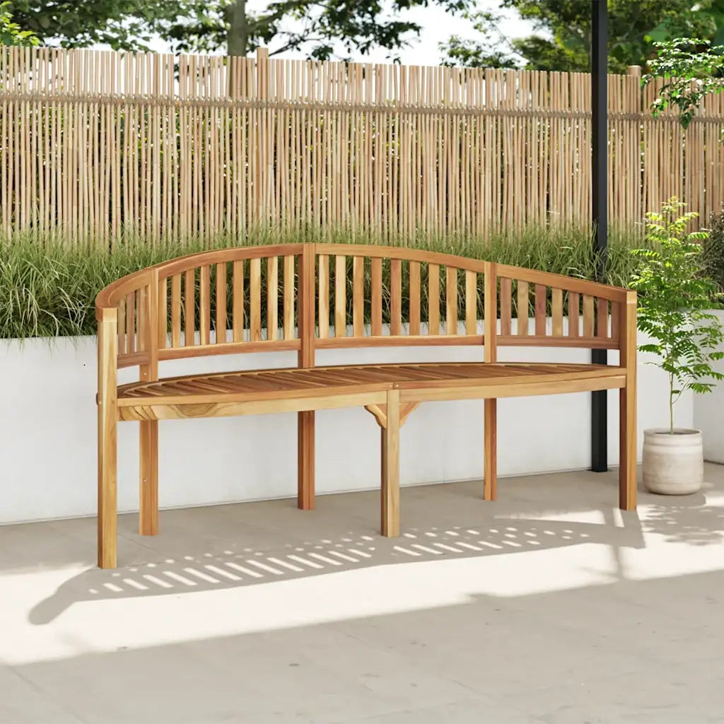 Panchina a Forma di Banana 180 cm in Legno Massello di Teak