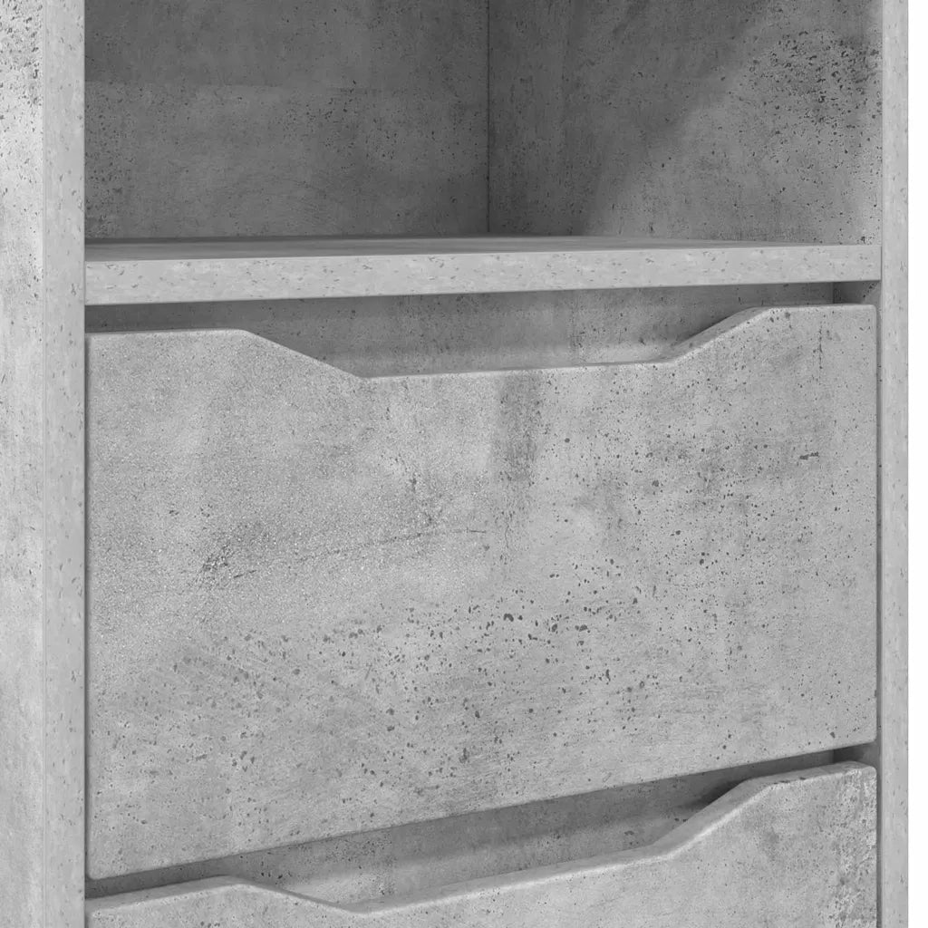 Comodino | Armadio da Notte | Mobiletto da notte Grigio cemento 40 x 30 x 467 cm Legno multistrato