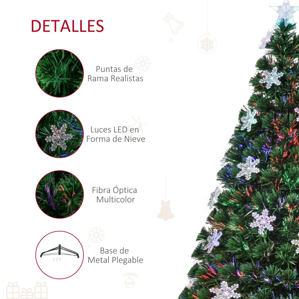 Albero di Natale Artificiale con Luci LED e Fibra Ottica ¨C zephmum ¨C 150cm