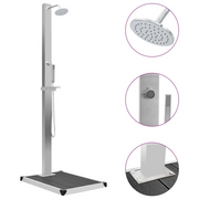 Doccia da Esterno con Piatto in WPC Acciaio Inossidabile cod mxl 50770