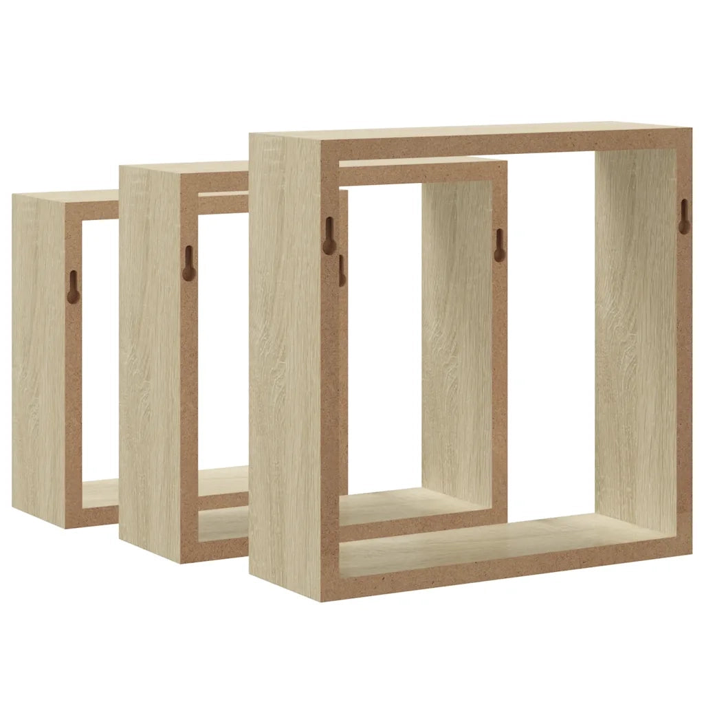 Mensole a Cubo 3 pz Rovere Sonoma cod mxl 72618
