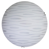 Plafoniera 2xE27 Ganci Cromo Vetro Lastra Bianco Decorato Marea E-Energy Fulvia