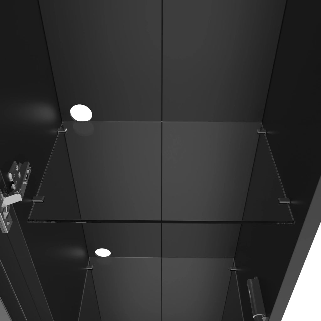 Vetrina moderna nera 40x29x170 cm con 4 livelli espositivi e illuminazione LED RGB controllata da app