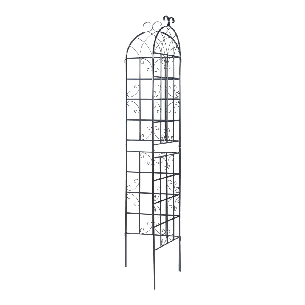 Set di 2 tralicci da giardino acciaio 180 x 102 cm nero 03_0011130
