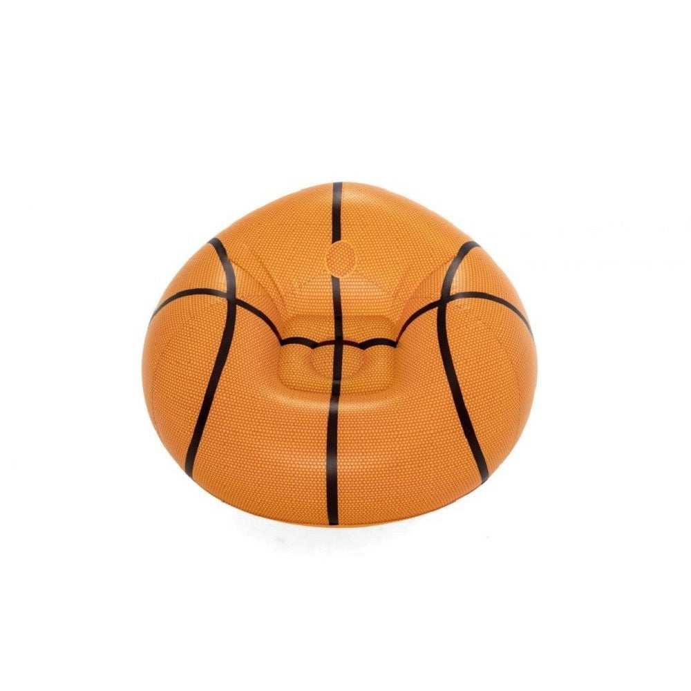 Trade Shop - Poltrona Pouf Gonfiabile Design Palla Da Basket Bambini Ragazzi 114x112x66cm 75103 -