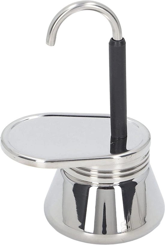 Stovetop Espresso Koffie Apparecchio per 1 Cup in Acciaio Inox - Stile Italiano Moka con Uscita Singola - Caffè DIY - Caffè per Campeggio e per la Casa