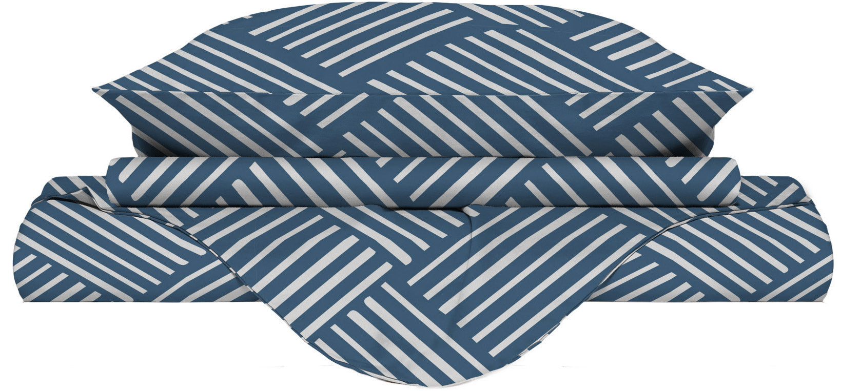 Copripiumino Singolo con Federe Stampato in Microfibra City Life Blue