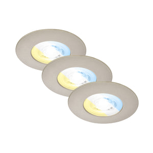 Set 3 Faretti Incasso Kulana Select Plastica Nichel Satinato Led 4,9W