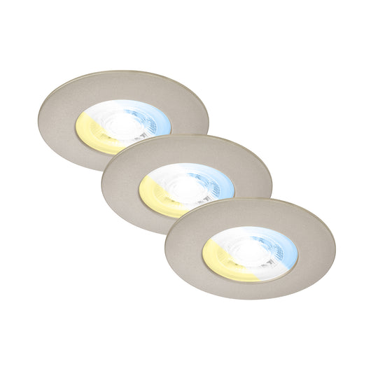 Set 3 Faretti Incasso Kulana Select Plastica Nichel Satinato Led 4,9W