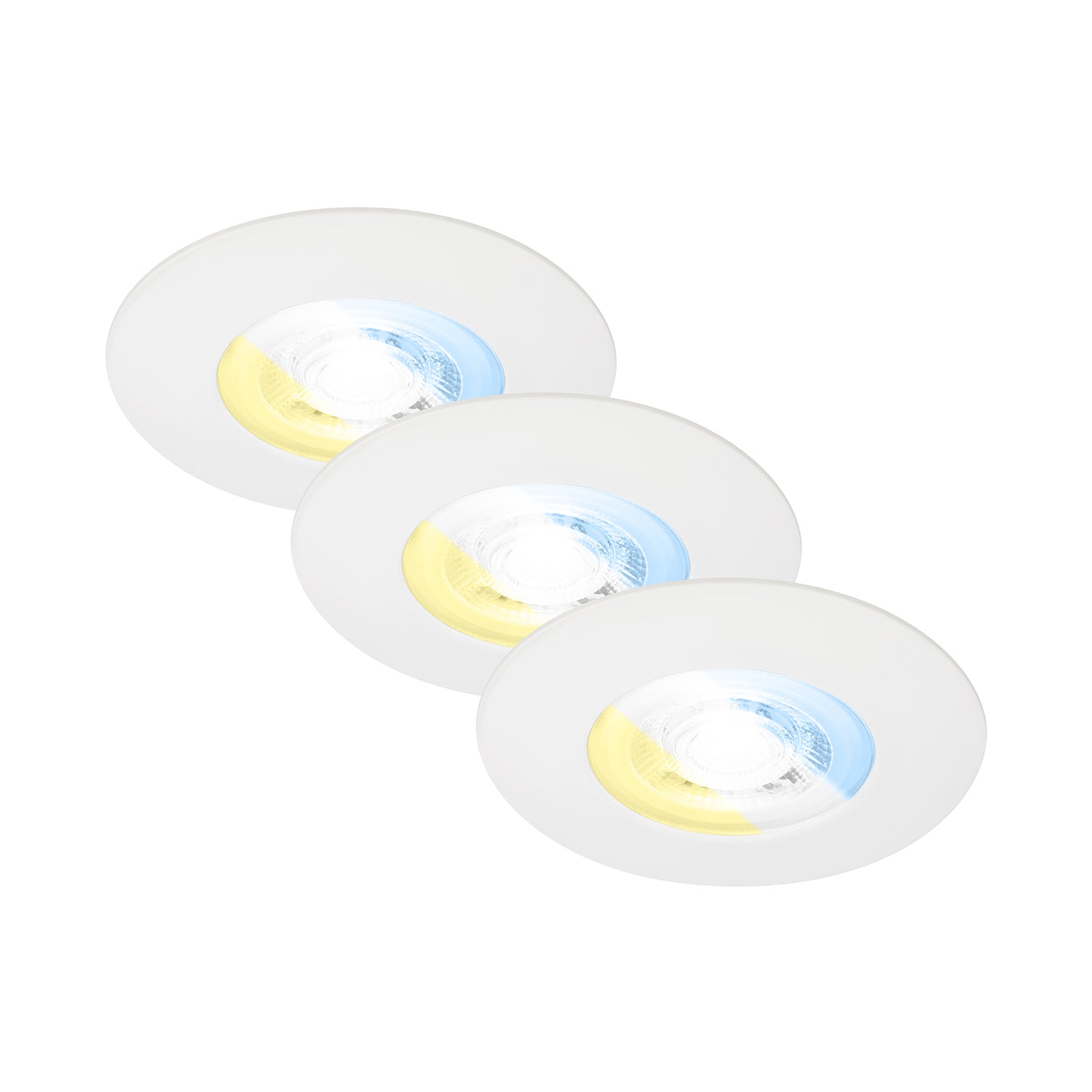 Set 3 Faretti Incasso Kulana Select Plastica Bianco Led Integrato 4,9W