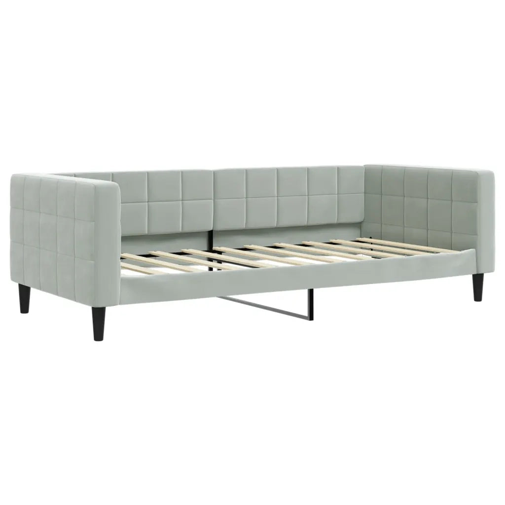 Divano Letto Estraibile Cassetti Grigio Chiaro 90x190cm Velluto 3196752