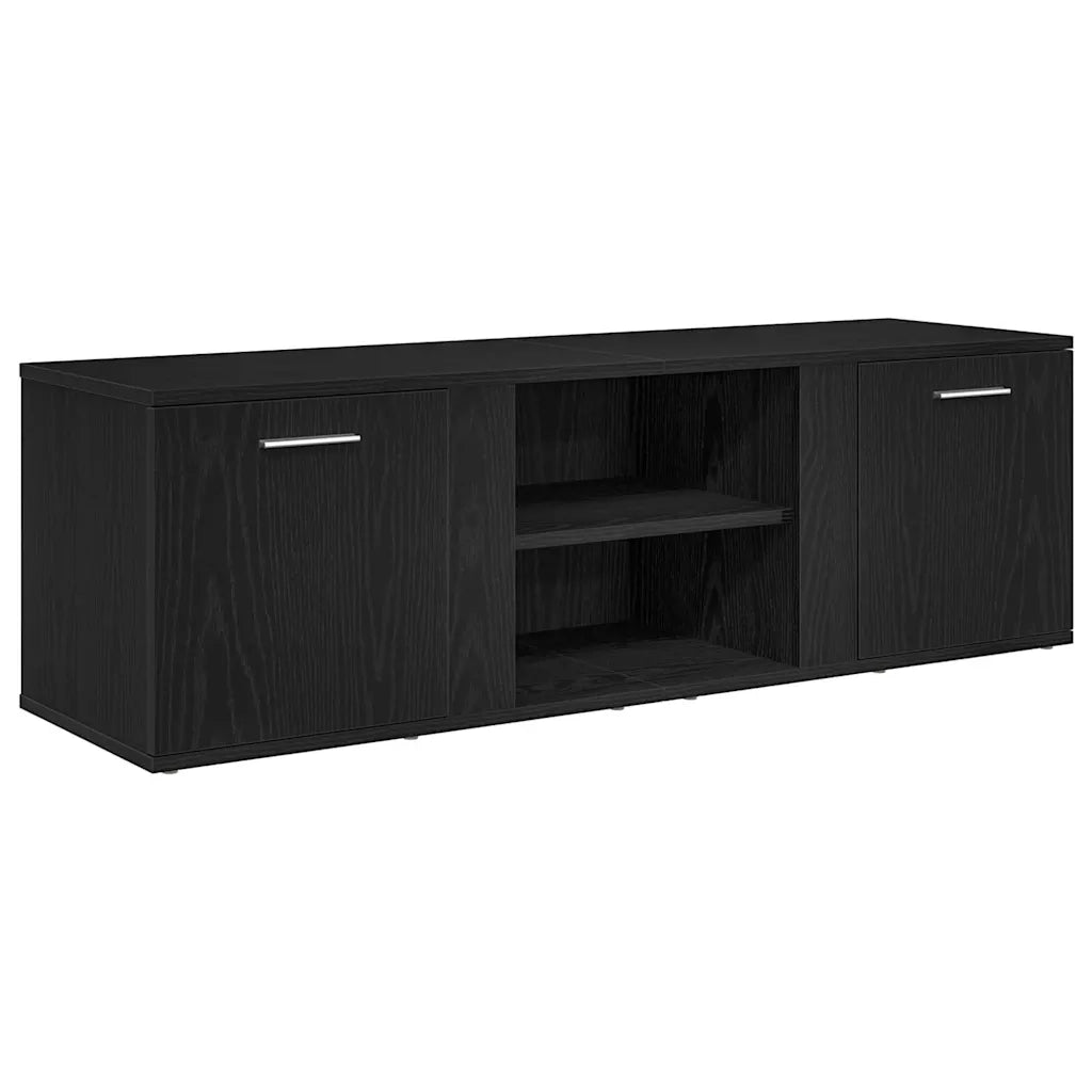 Mobile TV Rovere Nero 120x34x37 cm in Legno Multistrato 862475