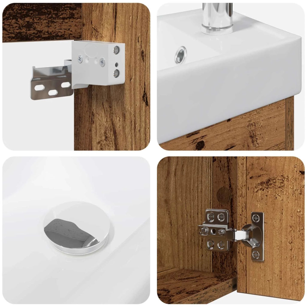 Mobile bagno con rubinetto Legno antico 40,5 x 22,5 x 62 cm