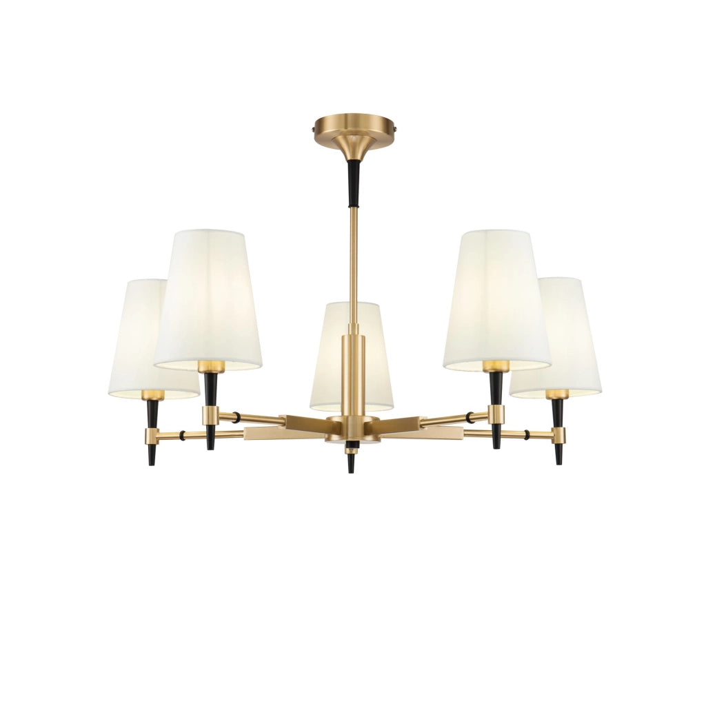 Maytoni Lampadario contemporaneo Zaragoza 5 luci E14 ottone metallo diffusore PVC