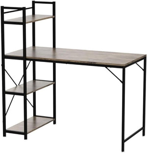 Scrivania Libreria Tavolo Porta PC Computer Metallo Legno Ufficio Industriale