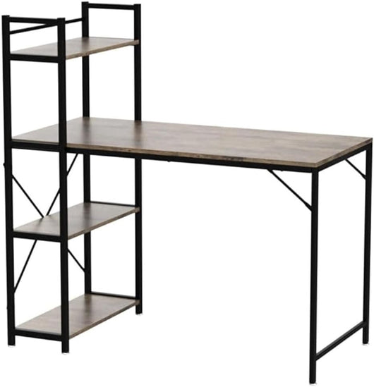 Scrivania Libreria Tavolo Porta PC Computer Metallo Legno Ufficio Industriale