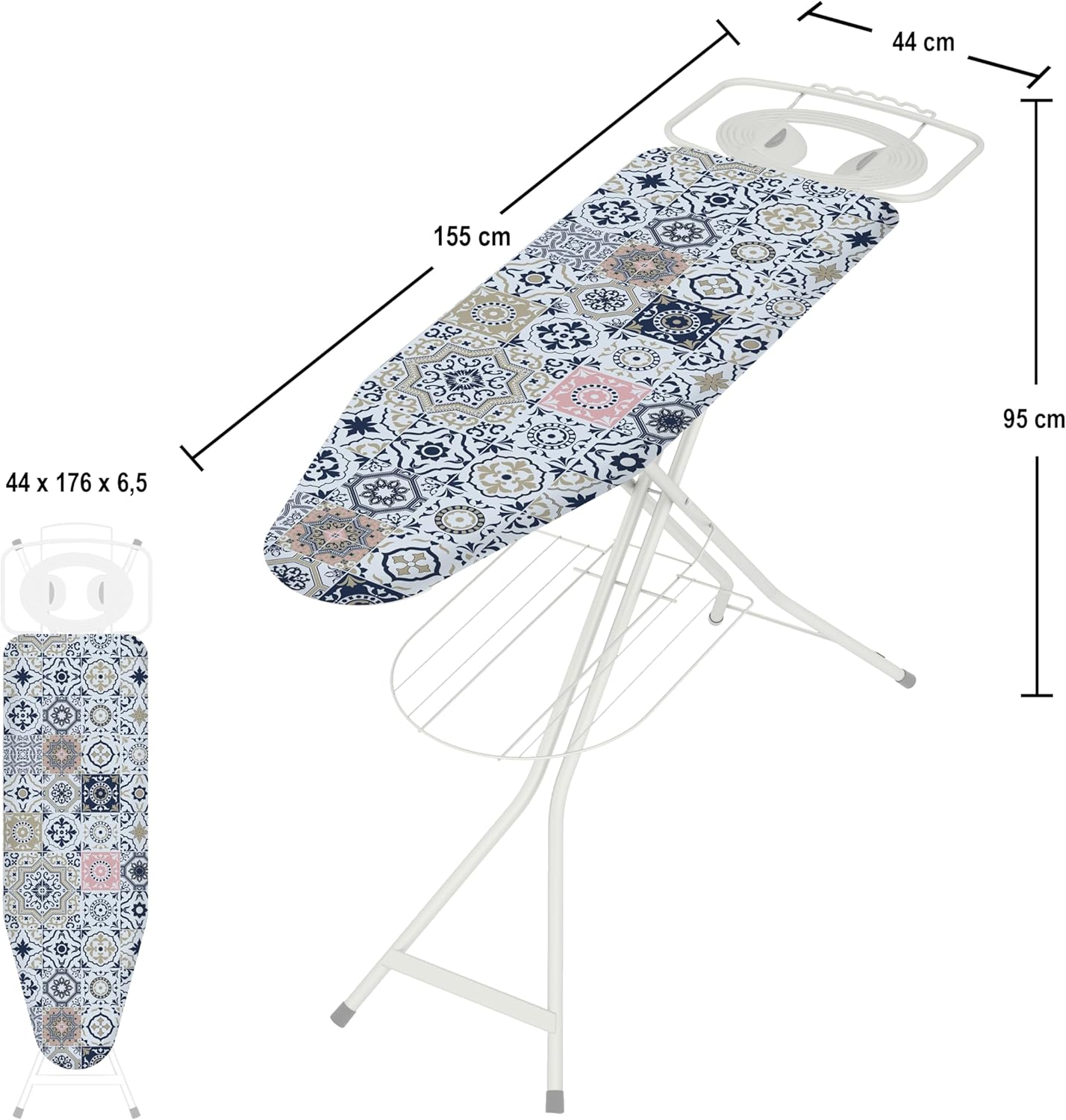 Asse da Stiro 120x40 cm STELLA salvaspazione e con altezza regolabile COLOMBO