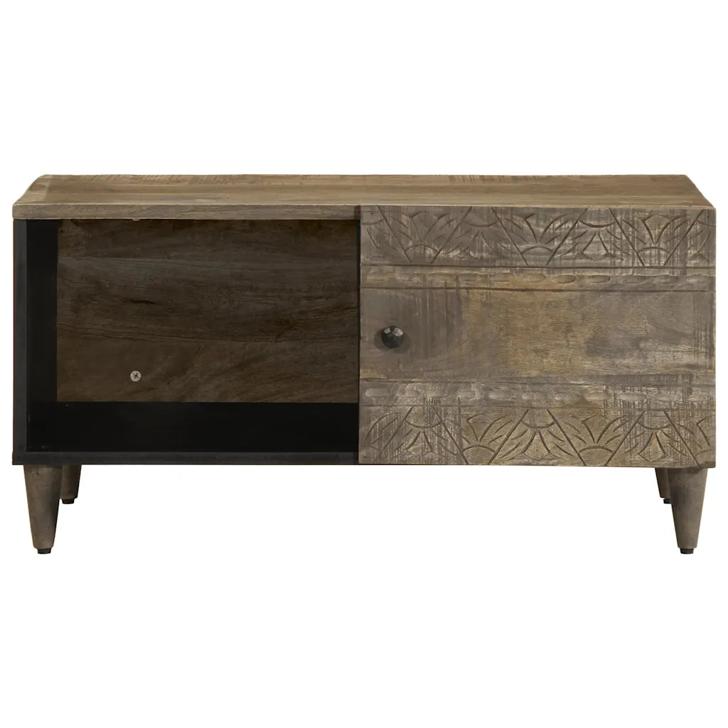 Tavolino da Salotto Grigio Chiaro 80x50x40 cm Legno di Mango 4017796