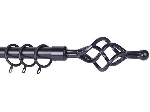 SCORRITENDA BRIXO ETRURIA BLACK SPIRAL BASTONE PER TENDE ARREDO CASA