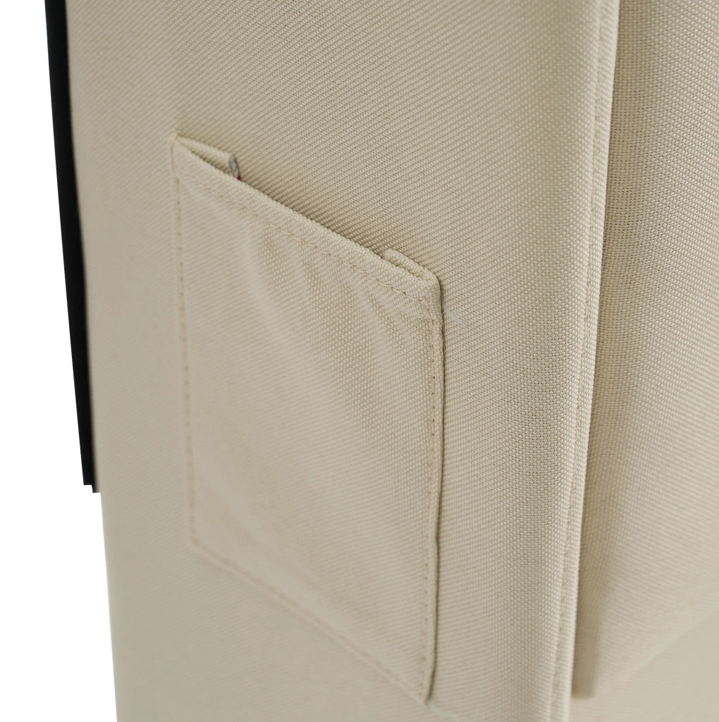 Letto imbottito ULEVR 160x200 cm con contenitore idraulico, LED 360¡ã, USB e Type-C, lino beige