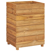 Aiuola rialzata per piante e fiori 50 x 40 x 72 cm legno di teak riciclato e acciaio 02_0000939