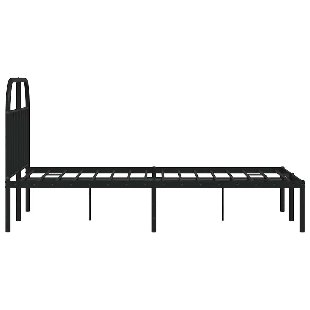 Giroletto con Testiera-Struttura Letto con testiera in Metallo Nero 120x200 cm 394466