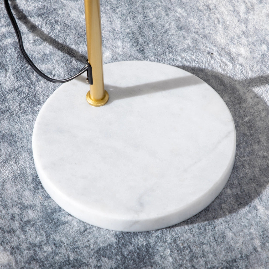 Lampada da terra ¨C zephmum ¨C dorato, abat-jour orientabile, base in marmo, 35x26x153 cm