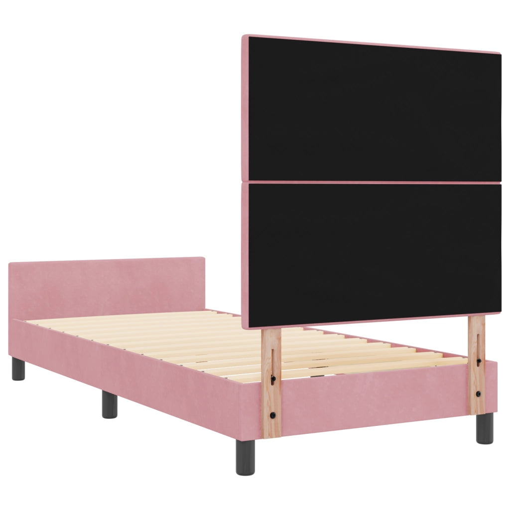 Struttura del letto in velluto rosa  80x200 cm