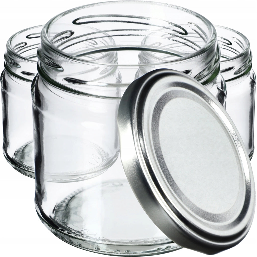 Barattoli per conserve KADAX Lerma 200 ml 10 pezzi 66 mm + coperchi argento