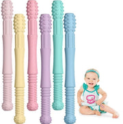 Aiuti per la dentizione per bambini - 6 pezzi - Giocattoli per la presa - Gel per la dentizione per bambini - Tubi per la dentizione per bambini - Sticks per la prevenzione delle carie - Snack per la dentizione in silicone - 17x2x2cm