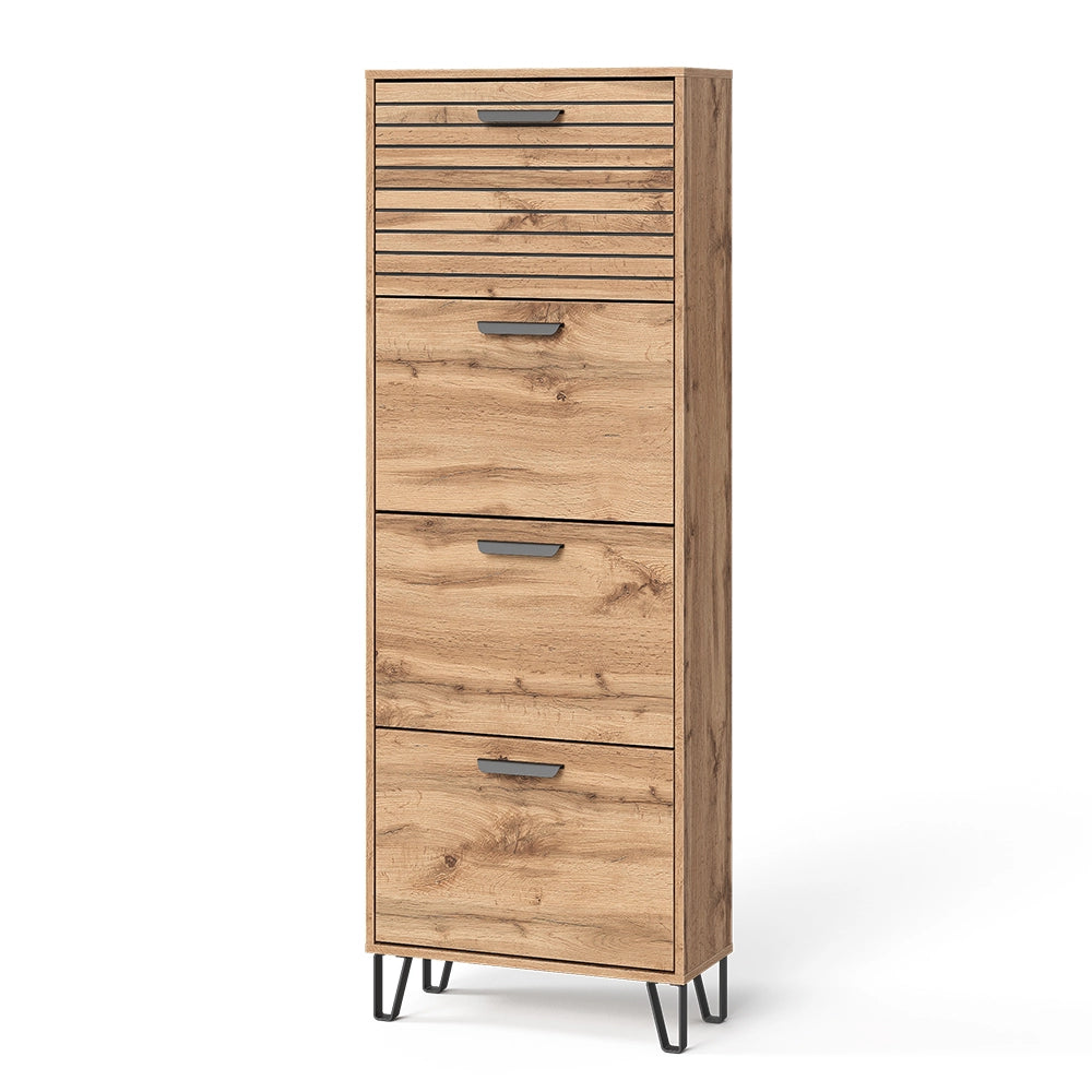 Vicco Scarpiera Quercia Wotan 60 x 168 cm con 4 scomparti