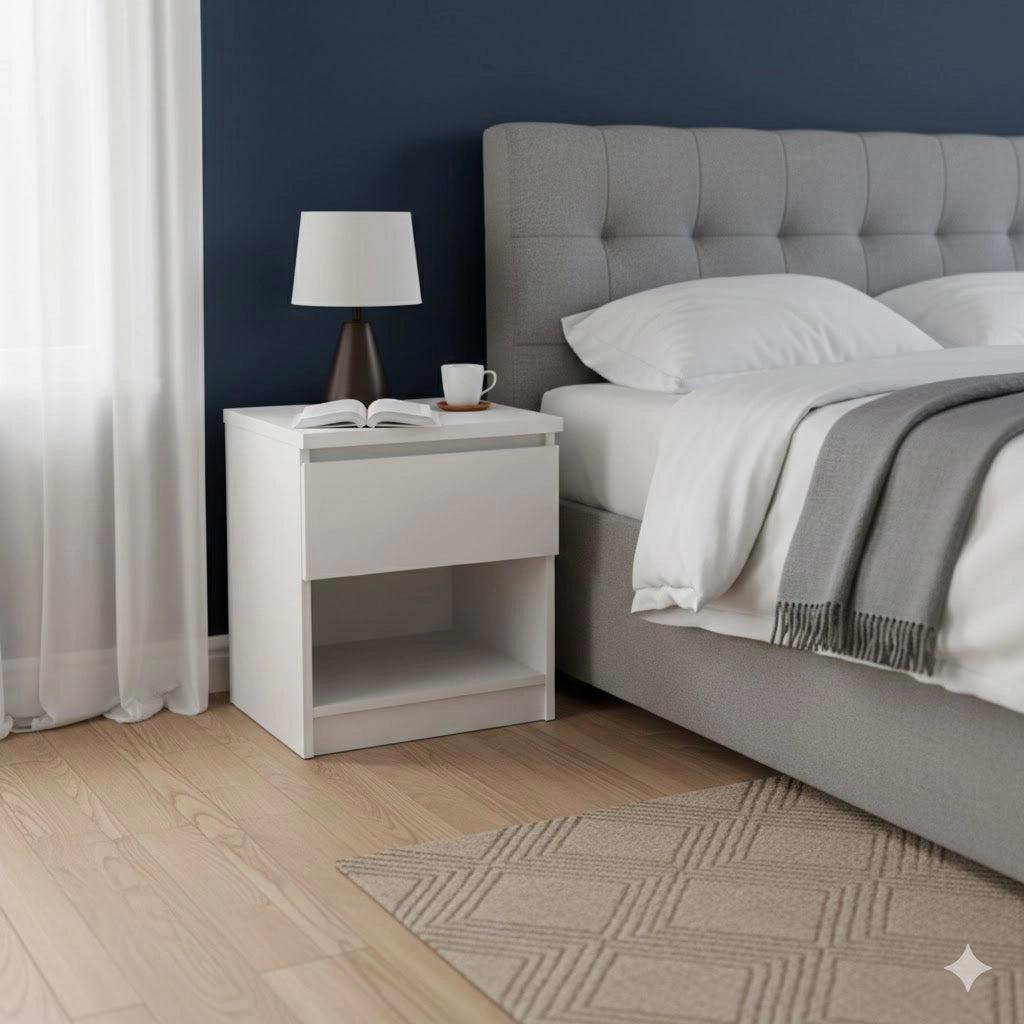 KIT COMODINO NAIA 1 CASS 40X40X49,5CM BIANCO- 1,0 pz