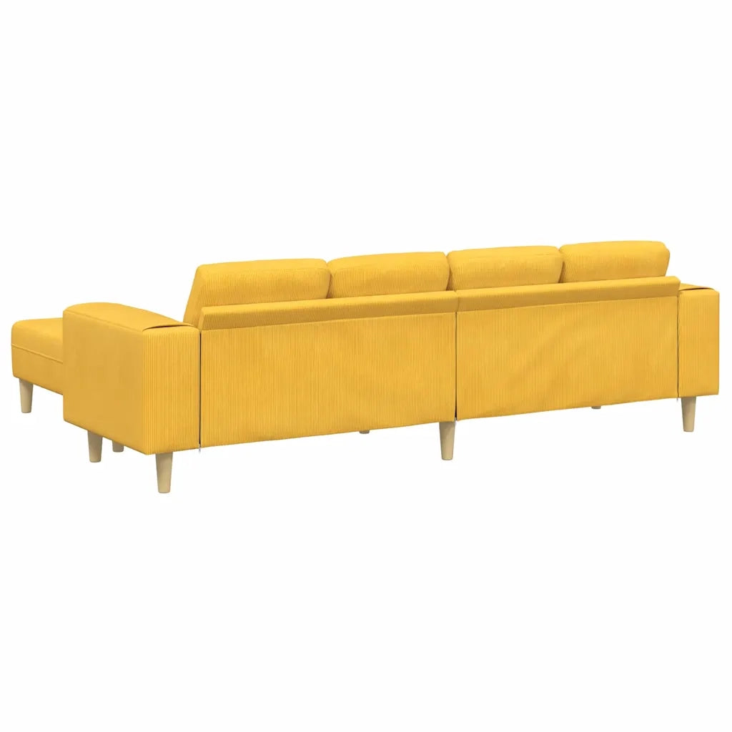 Divano in tessuto Giallo Chiaro Tessuto in velluto a coste