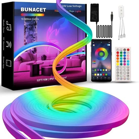 Striscia LED RGB con telecomando | 20m | Impermeabile IP67 | Sincronizzazione musicale | Ideale per Camera da letto, Festa e Decorazione all'aperto