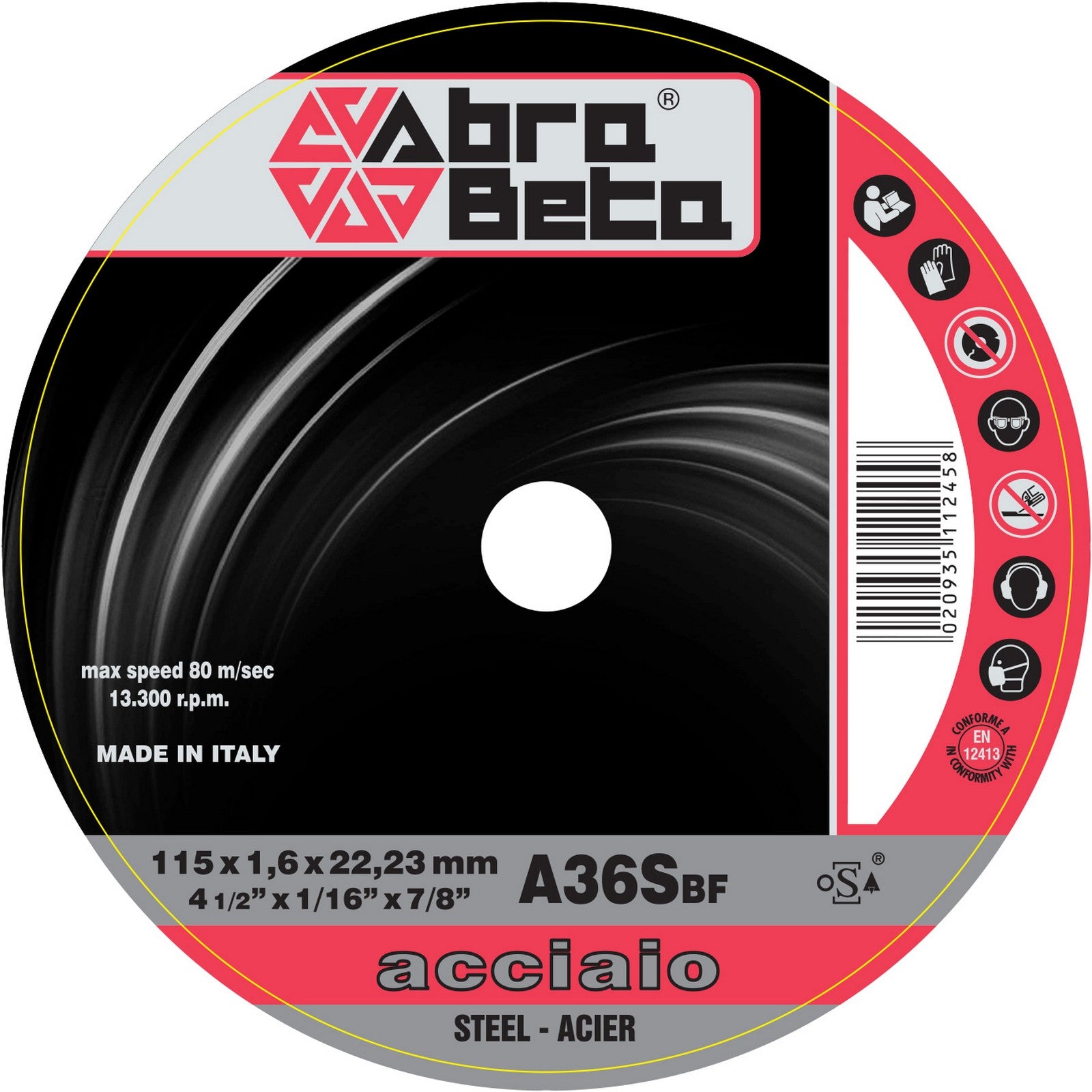abrabeta disco ferro diametro 115x1,6 cod:ferx.760