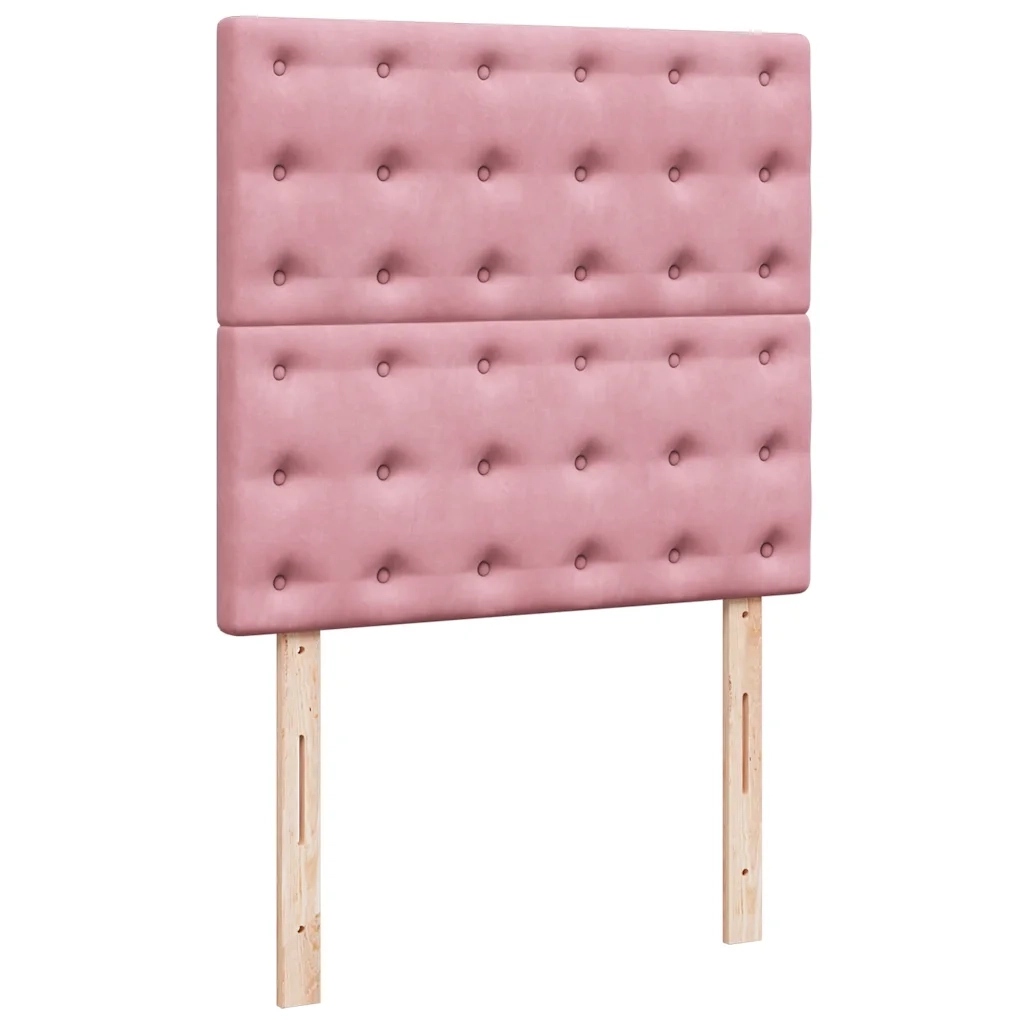 Giroletto a Molle con Materasso Rosa 90x200 cm in Velluto